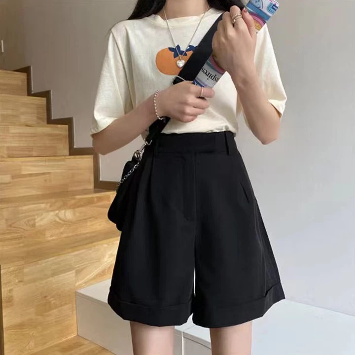 กางเกงขาสั้นผู้หญิง ทรงขากว้าง สไตล์เกาหลี thumbnail 7