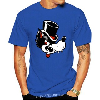 [S-5XL] เสื้อยืดแขนสั้น พิมพ์ลายการ์ตูน LUCKY No Club Top Hat Lone Wolf Rockabilly สําหรับผู้ชาย ส่งฟรี