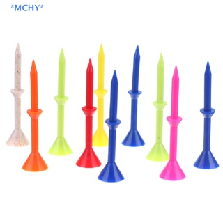 Mchy&gt; ใหม่ ที่ตั้งลูกกอล์ฟ 83 มม. พร้อมที่รองลูกกอล์ฟ พลาสติก สําหรับฝึกตีกอล์ฟ 10 ชิ้น