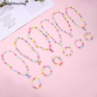 [highbuying] ใหม่ พร้อมส่ง สร้อยคอโชคเกอร์ สร้อยข้อมือ ลูกปัดอะคริลิค ลายการ์ตูนสัตว์น่ารัก หลากสี 1 ชุด