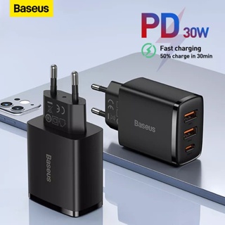 Baseus ที่ชาร์จโทรศัพท์ 30W USB Type C PD ชาร์จเร็ว สําหรับ iPhone 14 13 12 Pro Max QC3.0 สําหรับ Samsung Xiaomi