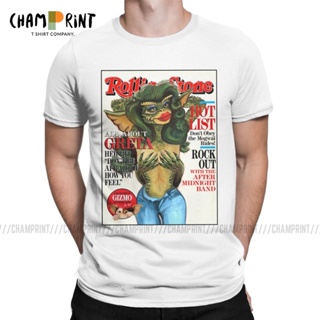 T-Shirtเสื้อยืดแขนสั้น พิมพ์ลาย Greta Gremlins Gizmo Monster 80s ของขวัญคริสต์มาส สําหรับผู้ชาย S-5XL