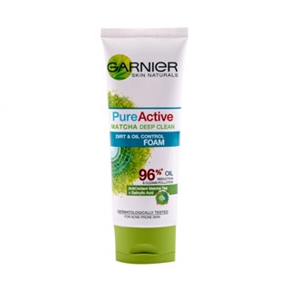 MATCHA การ์นิเย่เพียวแอคทีฟมัทฉะโฟม100มล.ผลิตภัณฑ์ดูแลผิวหน้าGARNIER ACTIVE PURE FOAM 100ML.