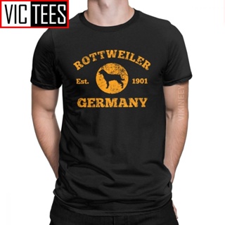 เสื้อยืด ผ้าฝ้าย พิมพ์ลาย Rottweiler Dog Est 1901 In Germany สไตล์วินเทจ สําหรับผู้ชายS-5XL_01