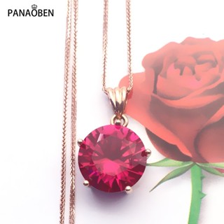 PANAOBEN♥ของแท้ สร้อยคอทองคํา 585 ชุบโรสโกลด์ 14K จี้ทับทิม หรูหรา เครื่องประดับ สําหรับผู้หญิง คริสต์มาส สร้อยคอ สร้อยคอผู้ชาย