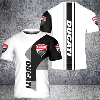 เสื้อยืดแขนสั้นลําลอง พิมพ์ลาย Ducati Course 3 มิติ ขนาดใหญ่ แฟชั่นฤดูร้อน สําหรับผู้ชาย และผู้หญิง