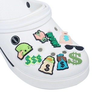 9 ชิ้น การ์ตูน กระปุกออมสิน Crocs Jibbitz ชุดสําหรับผู้หญิง กระเป๋าสตางค์ Jibitz Charm Money Cash Jibits Crocks รองเท้า อุปกรณ์เสริม จี้รองเท้า หมุดตกแต่ง