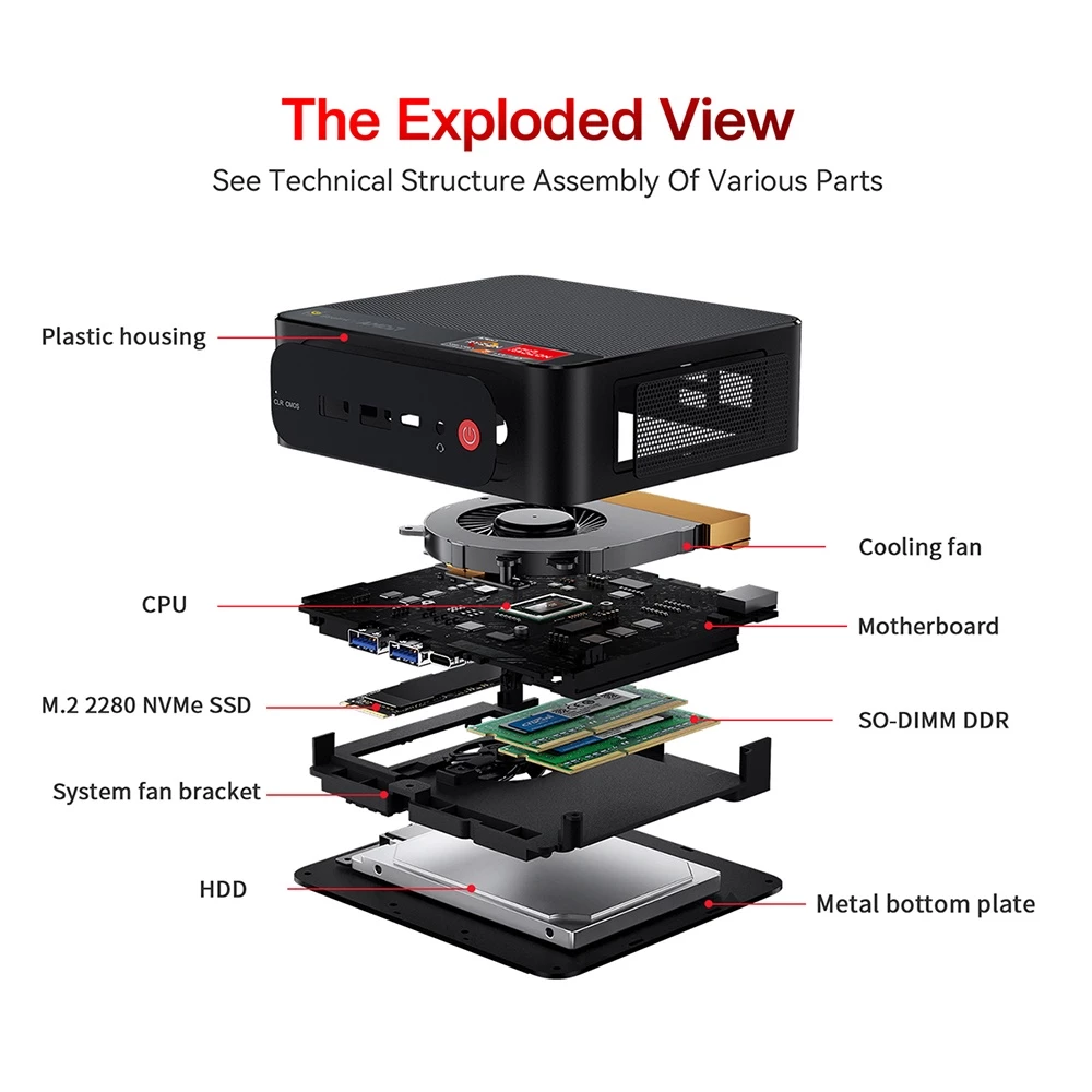 Beelink Mini PC SER5 R7 5800H/R5 5500U Windows 11 Pro thumbnail 8