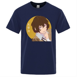 เสื้อยืดลําลอง แขนสั้น คอกลม พิมพ์ลายอนิเมะ Osamu Dazai Bungo Stray Dogs ทรงหลวม แฟชั่นฤดูร้อน สําหรับผู้ชาย_09