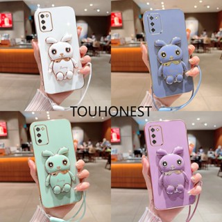 ใหม่ เคส Samsung Galaxy A03S เคส Samsung A02S เคส Samsung A31 A51 Case Samsung A71 Case Samsung A72 Case Samsung S20 FE Case Samsung M30S M21 Case Samsung M02S Case New Cute Rabbit Bracket Mobile Softcase Phone Cover Case With Rope โทรศัพท์มือถือนิ่ม