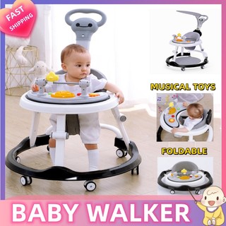 Baby Walker Suitable For 6-24 Months Infant multi-functional Adjustable Foldable with music & lights
