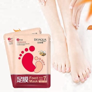 BQY8955 มาส์กเท้า BIOAQUA Foot MASK ถุงเท้ามาส์ก สูตรสารสกัดน้ำผึ้ง 1คู่