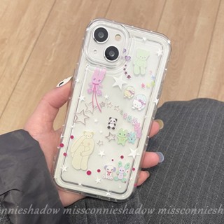 เคสโทรศัพท์มือถือ ซิลิโคนนิ่ม TPU ใส กันกระแทก ลายการ์ตูนหมีน่ารัก สําหรับ iPhone 11 7 8 6 6s Plus 11 13 14 12 Pro MAX XR X XS MAX SE 2020