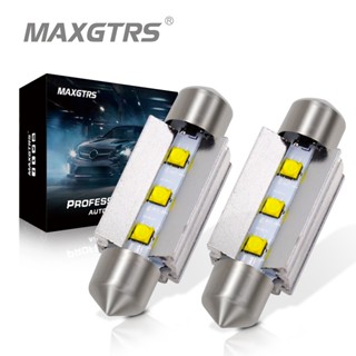 Maxgtrs ชิปหลอดไฟ LED 6000K C5W สําหรับติดป้ายทะเบียนรถยนต์ (2 ชิ้น)