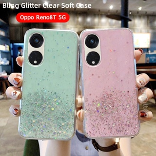 เคสโทรศัพท์มือถือซิลิโคน TPU ใส แบบนิ่ม ลายกากเพชร กันกระแทก สําหรับ Oppo Reno 8T 8 T 5G 8T 8Z 8 8T 8 4G 5G