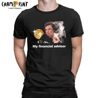 【Sporty Style】 My Financial Advisor Elon Musk Dogecoin T-Shirt Men Wallstreetbets Gme Wsb T Shirt Stonks Trader Bit_05