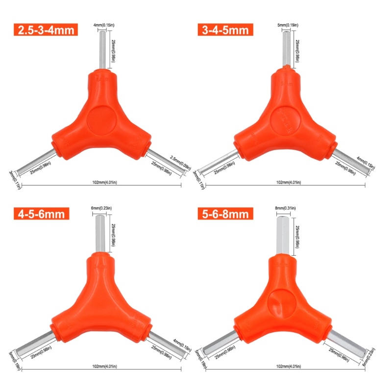 WIN 3 In 1 Y-type Trigeminal Hex Allen ประแจจักรยานเสือภูเขา Trigeminal Hex Key