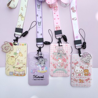 Melody Kuromi Hello Kitty สายคล้องคอ บัตรประจําตัว สายคล้องคอ พวงกุญแจ เคสใส่เสน่ห์