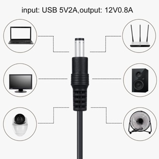 R* อะแดปเตอร์แปลงพาวเวอร์ซัพพลาย USB 5V เป็น DC12V สําหรับเราเตอร์ WiFi