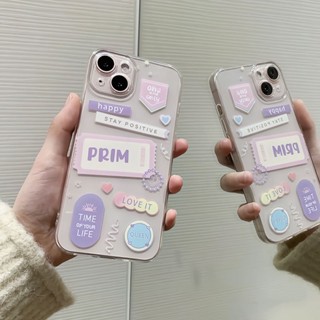 เคสโทรศัพท์มือถือ กันกระแทก ลายสติกเกอร์ สําหรับ iPhone 11 pro mas 14 12 13 xs xr 7plus 8plus X 6