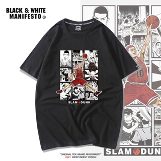 เสื้อยืดผู้ เสื้อยืดแขนสั้น พิมพ์ลายการ์ตูนอนิเมะ Slam Dunk Sakuragi เหมาะกับฤดูร้อน สไตล์ญี่ปุ่น สําหรับนักเรียน S-5XL