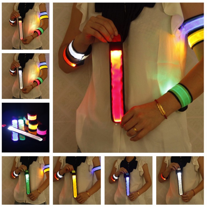 ส่งในไทย สายรัดข้อมือและข้อเท้า LED ใช้ขณะวิ่ง ปั่นจักรยาน ใส่ให้เด็กไว้สังเกตุเห็นได้ง่าย และงานปาร์ตี้