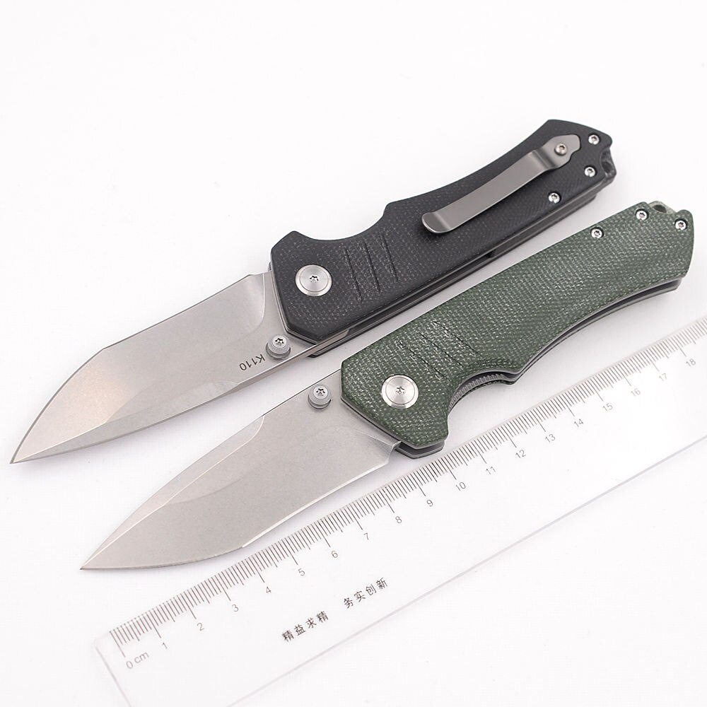 761 JUFULE 100% K110ใบมีด JF226M คู่แถวแบริ่งเซรามิค Micarta Handle พับยุทธวิธีการล่าสัตว์ EDC เครื่