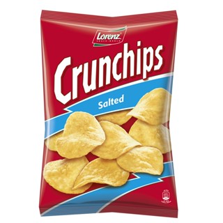 ลอเรนซ์มันฝรั่งแผ่นดั้งเดิม CRUNCHIPS 100ก. LORENZGESALZEN SALTED 100G