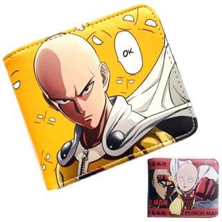 กระเป๋าสตางค์ หนัง PU ใบสั้น ลายการ์ตูนอนิเมะ ONE PUNCH MAN Saitama แฟชั่น สําหรับนักเรียน