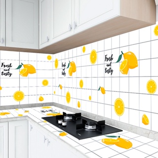 วอลเปเปอร์ สติ๊กเกอร์ติดผนัง กันน้ำมันกระเด็นสำหรับห้องครัว  สามารถทำความสะอาดได้ สติ๊กเกอร์ติดผนัง