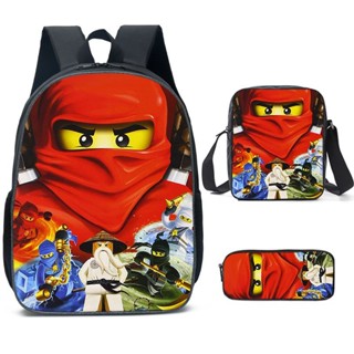 กระเป๋าเป้สะพายหลัง กระเป๋านักเรียน ลาย Ninjago สําหรับนักเรียน