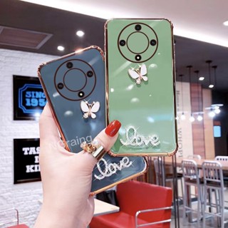 เคสโทรศัพท์ซิลิโคน แบบนิ่ม ลายผีเสื้อ หรูหรา สําหรับ Honor X9A 5G