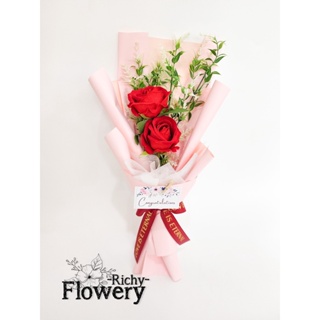ช่อดอกกุหลาบ ดอกไม้ให้แฟน ของขวัญ งานปัจฉิม ดอกสวยเหมือนจริง