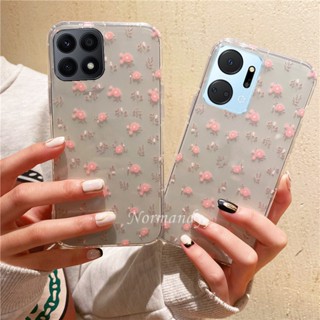 ใหม่ เคสโทรศัพท์มือถือแบบนิ่ม TPU ใส บางมาก ลายดอกพลัม โรแมนติก แฟชั่น สําหรับ Honor X7a X8a X9a X5 5G 4G 2023