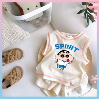 2022 New girls cotton suit summer clothing childrens clothing Western style handsome childrens outer wear short-sleeved male baby two-piece set