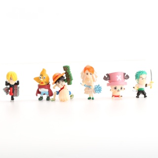 โมเดลตุ๊กตา One Piece Luffy Chopper ขนาดเล็ก สําหรับตกแต่ง 6 ชิ้น