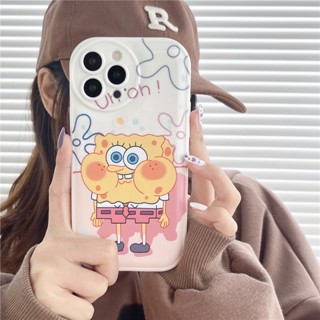 เคสโทรศัพท์มือถือแบบนิ่ม กันกระแทก ลายสพันจ์บ็อบ สแควร์แพนท์น่ารัก สําหรับ iphone 14 promax 11 promax 11 12 13 6 7 8plus X max