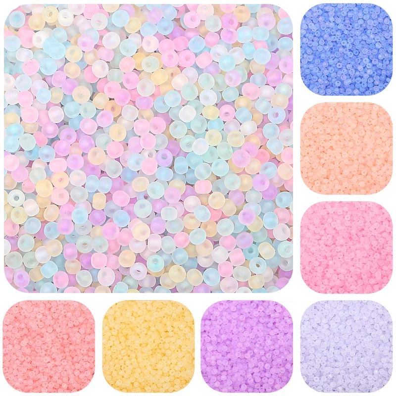 ลูกปัดสีรุ้ง ทรงกลม ขนาด 2 มม. 3 มม. 4 มม. สําหรับทําเครื่องประดับ ต่างหู สร้อยคอ DIY
