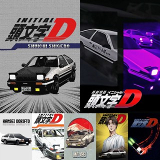 โปสเตอร์กระดาษคราฟท์ ลายการ์ตูนอนิเมะ Initial D สไตล์ญี่ปุ่นวินเทจ สําหรับตกแต่งผนังบ้าน บาร์ คาเฟ่ ของขวัญ