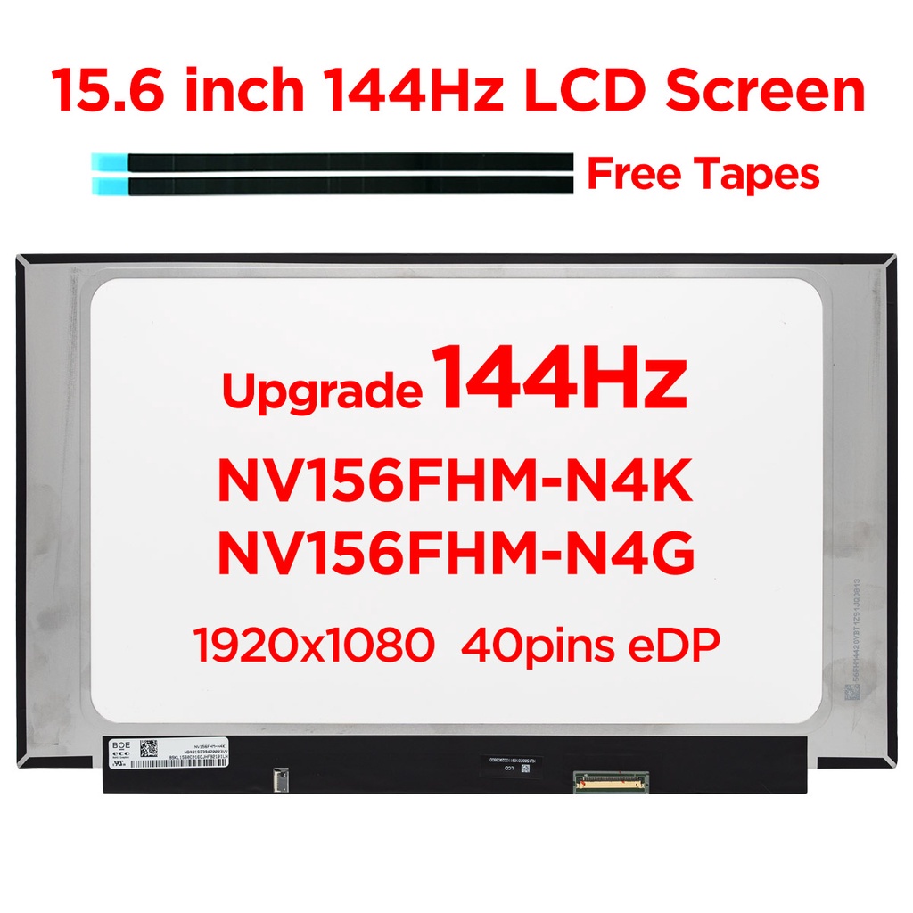 15.6 นิ้ว IPS 144Hz แล็ปท็อปหน้าจอ LCD NV156FHM-N4K Fit NV156FHM-N4N NV156FHM-N4G B156HAN08.0 สําหรั