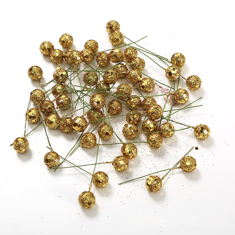 พวงหรีดดอกไม้ประดิษฐ์ เบอรี่ เชอร์รี่ สีทอง สําหรับตกแต่งเค้ก งานแต่งงาน คริสต์มาส DIY 100 ชิ้น - รูปที่ 6