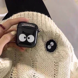 เคสหูฟังบลูทูธไร้สาย ใส แบบนิ่ม ลาย Briquettes สีดํา สําหรับ Airpods 1 2 3