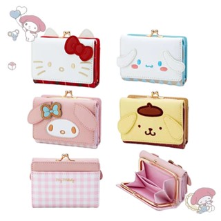 กระเป๋าสตางค์ หนัง PU แต่งซิป ลายการ์ตูนอนิเมะ My Melody KT Cat Cinnamoroll Purin Dog Kawaii น่ารัก ขนาด 11 ซม. สําหรับผู้หญิง