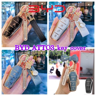 เคสกุญแจรีโมตรถยนต์ TPU 4 ปุ่ม สําหรับ BYD ATTO3 2022 ATTO 3 EV Song PRO Han EV Max Tang DM YUAN PLUS