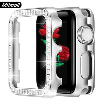 Miimall เคสนาฬิกาข้อมือ กรอบโลหะ ประดับเพชร สําหรับ Apple Watch Series 8 7 SE 6 5 4 41 มม. 45 มม. 40 มม. 44 มม. iWatch Series 8