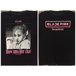 เสื้อยืดคอกลมRose Blackpink T-shirt เสื้อยืดS-4XL