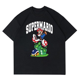 oversize T-shirt เสื้อยืด | Super MARIO BROSS | เกมการ์ตูน | เสื้อเชิ้ต สีดํา | เสื้อยืด สีดํา | เสื้อยืด สําหรับผู้ชาย