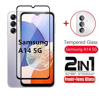 2in1 ฟิล์มกระจกนิรภัยกันรอยหน้าจอ และเลนส์กล้อง กันระเบิด สําหรับ Samsung Galaxy A14 5G SM-A146B/DS 2023 Samsunga14 A04 A04E A04S A13 4G A34 A54