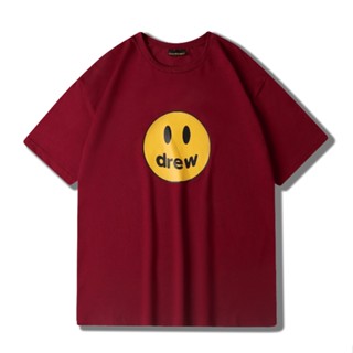 ใหม่ เสื้อยืดลําลอง แขนสั้น พิมพ์ลาย Drew House ขนาดใหญ่ สําหรับผู้ชาย และผู้หญิง