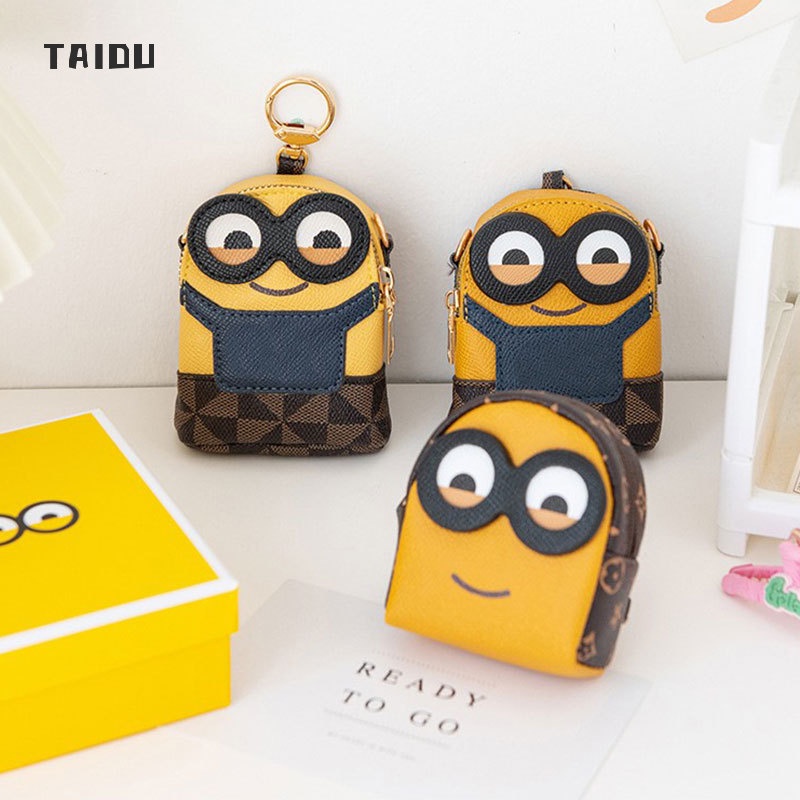 TAIDU กระเป๋าใส่เหรียญมือถือ ins style กระเป๋าสตางค์ใบเล็กแนวทแยง แฟชั่นมินิ เก็บเหรียญและกุญแจ เล็กและน่ารัก
